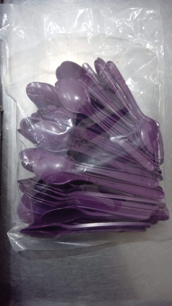 Colher Forte Longa Roxa c/100