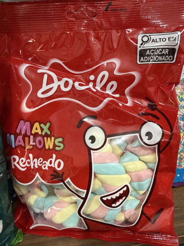 MARSHMALLOW RECHEADO BAUNILHA COM MORANGO 220G DOCILE