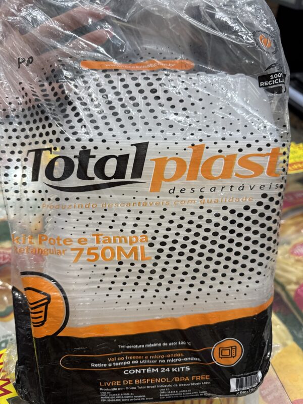 KIT POTE RETANGULAR TOTAL 750ML C/24
